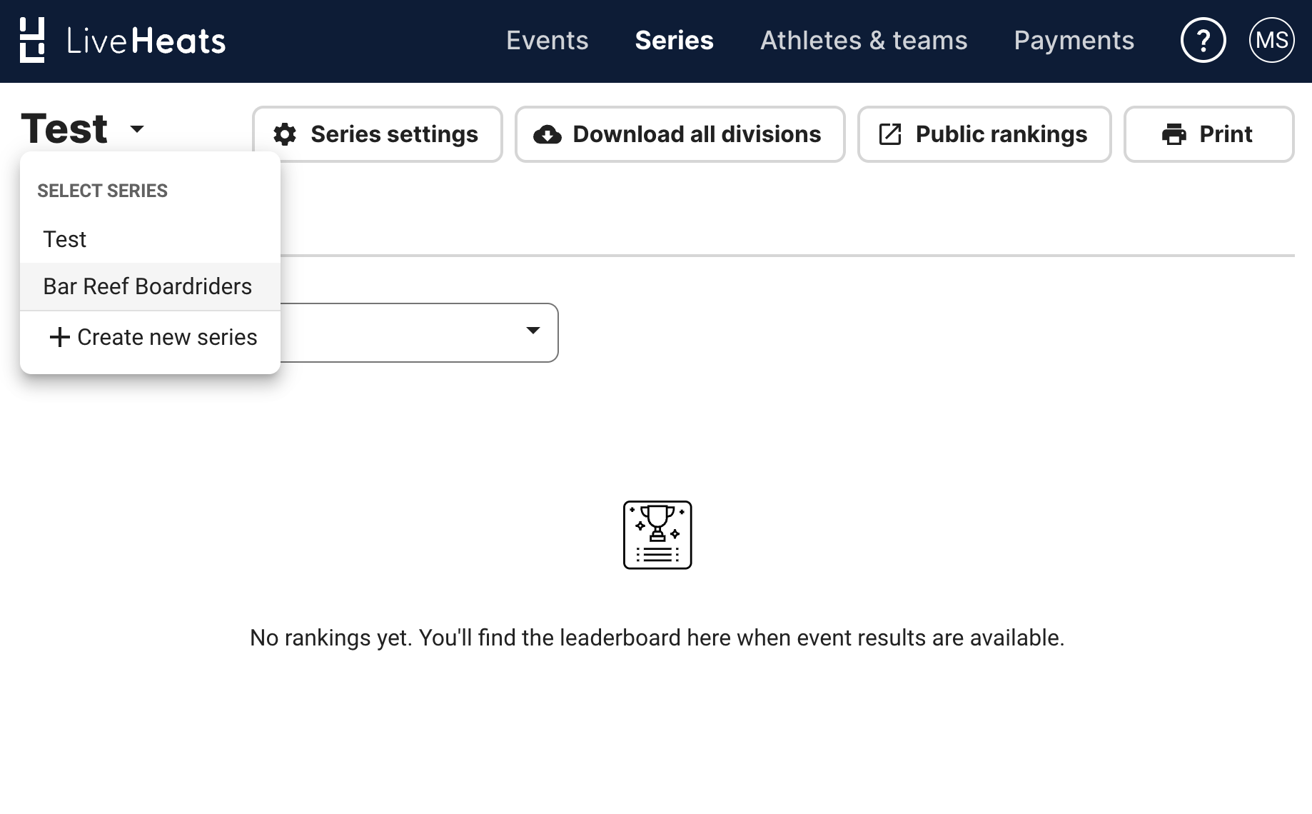 Deleting a series LiveHeats Help Centre
